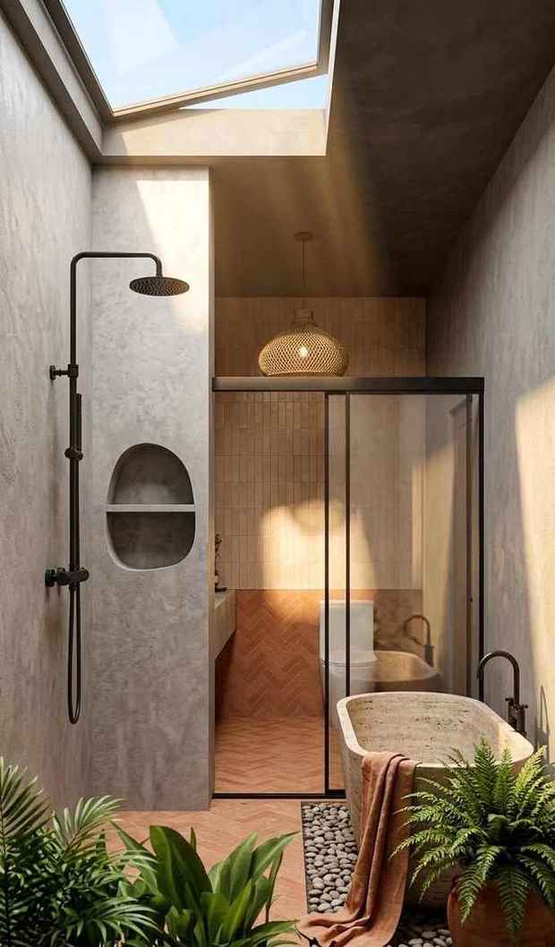 Render — ensuite bathroom with stone tub