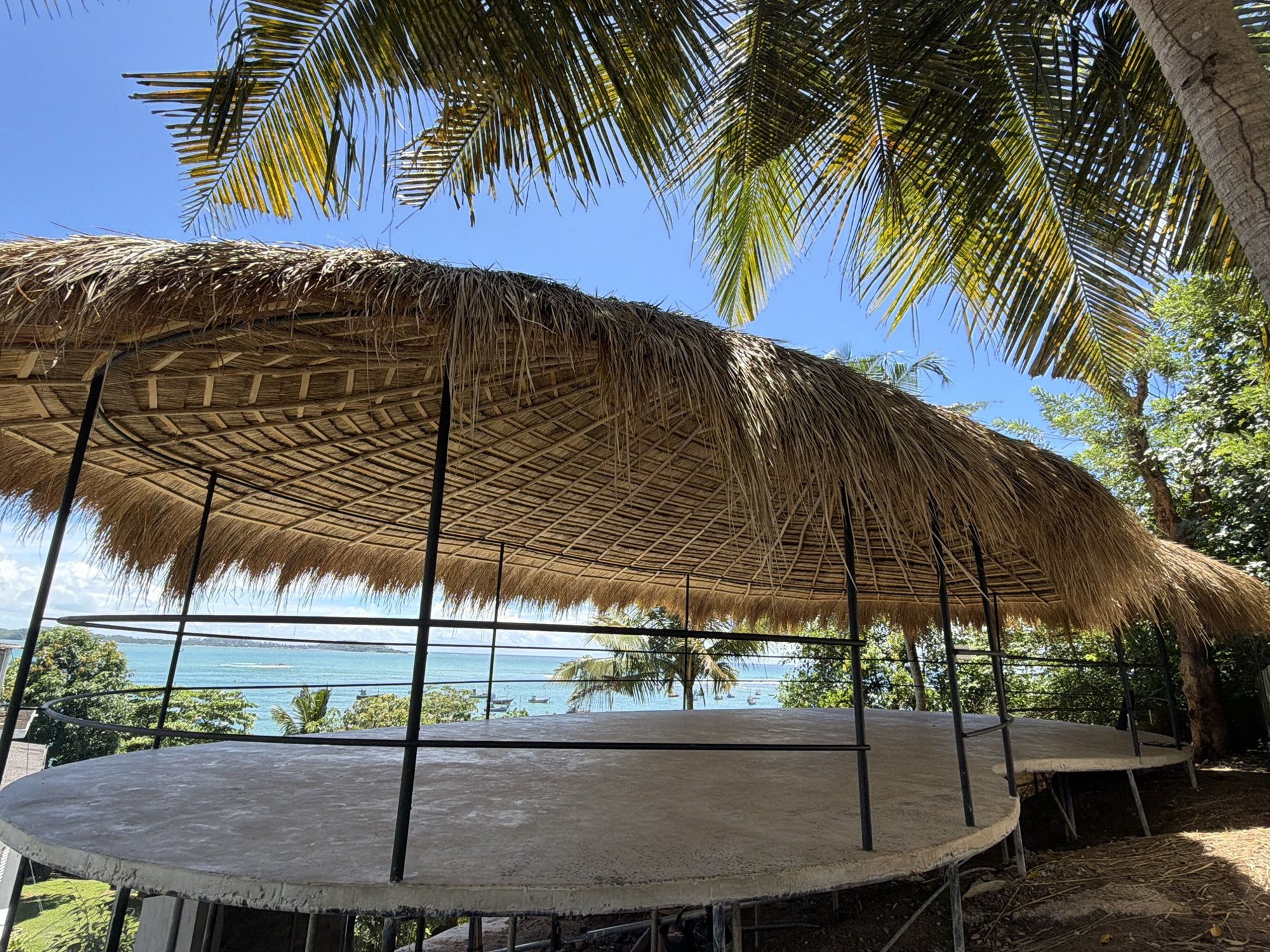 Our new thatched shala above Weligama Bay